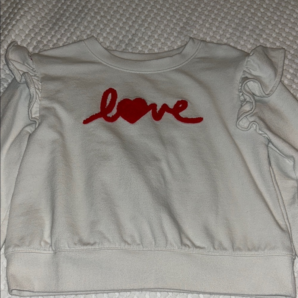 Cat & Jack White and Red Love Sweatshirt